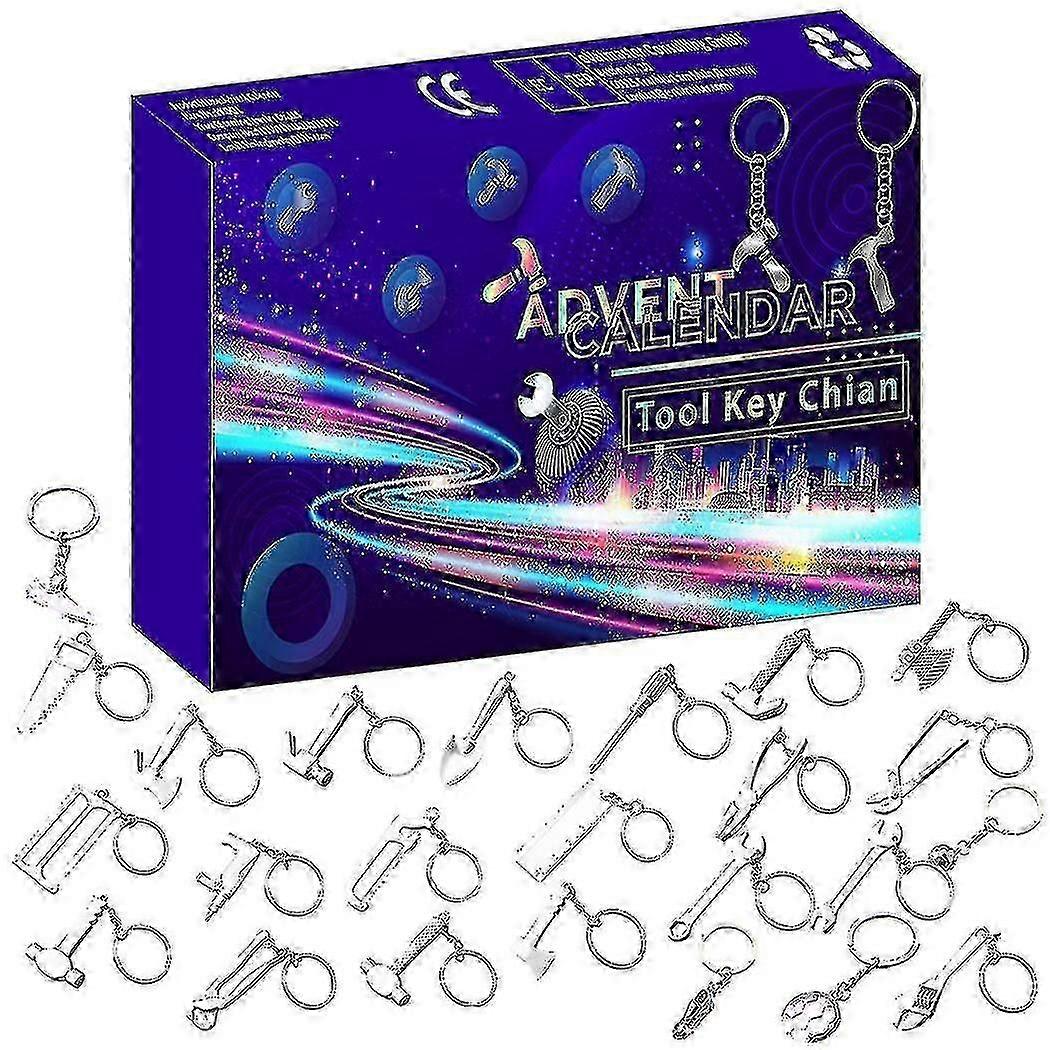 Christmas Advent Calendar For Men Adult Tool Key Chain Christmas Advent Calendar With 24pcs Tool Key Chains Countdown Calendar--