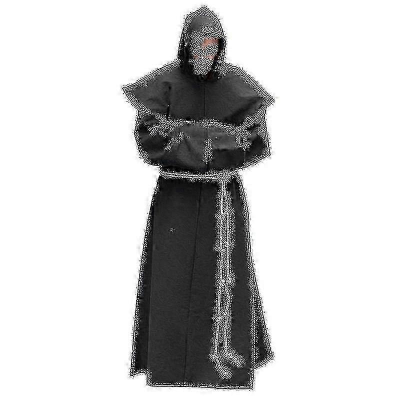 Mönchsrobe Set S-5XL Blau Schwarz Weiß Grau Polyester Unisex