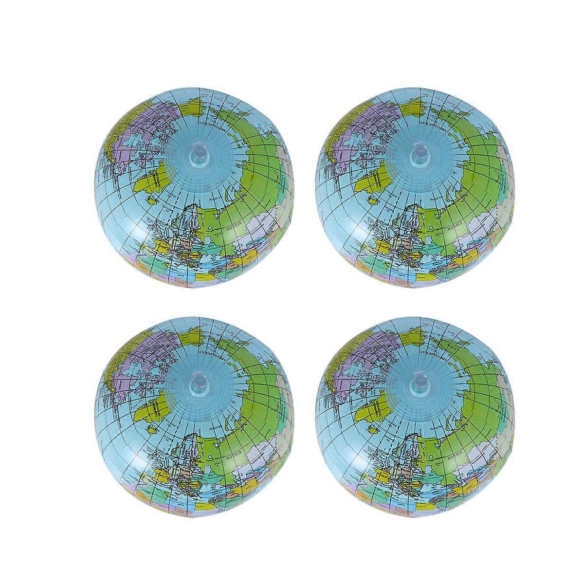 Inflatable Toy Ball Map Pattern Beach Ball for Kids Playing 4Pcs