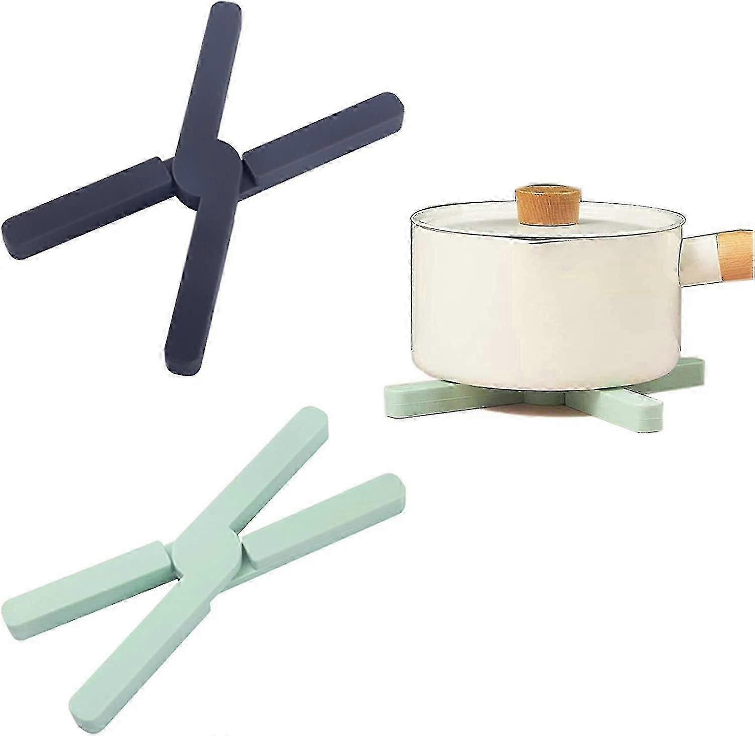 2pcs Heat-insulated Silicone Collapsible, Silicone Trivet Non-slip Silicone Coasters