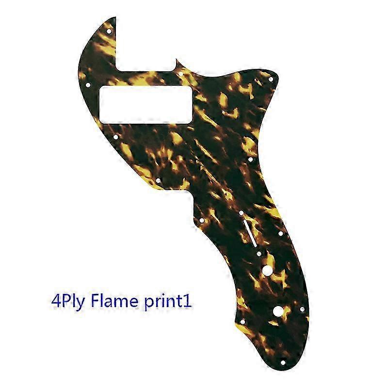Xinyue Custom Guitar Parts - For Tele 69 Thinline Guitar Pickguard Scratch Plate With P90 Humbucker Multi Color Flame Pattern 26s