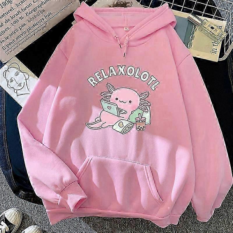 Cute Axolotl Playing Video Games Hoodie Cartoon Gamer Funny Print Sweatshirt Kids Clothes Boys Girl Clothing Y2k Winter Pullover