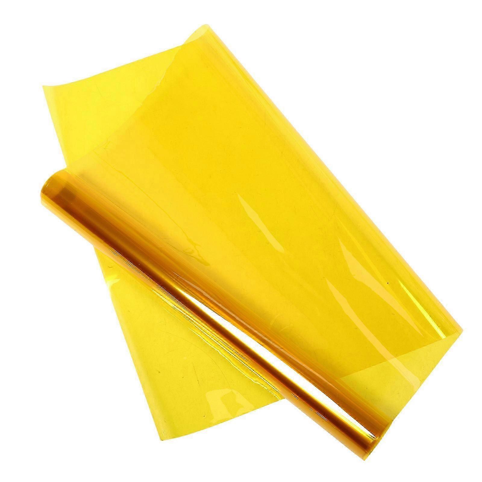 Window Film Sun Blocking Explosion Proof Privacy Protection Yellow Rectangle 1Set