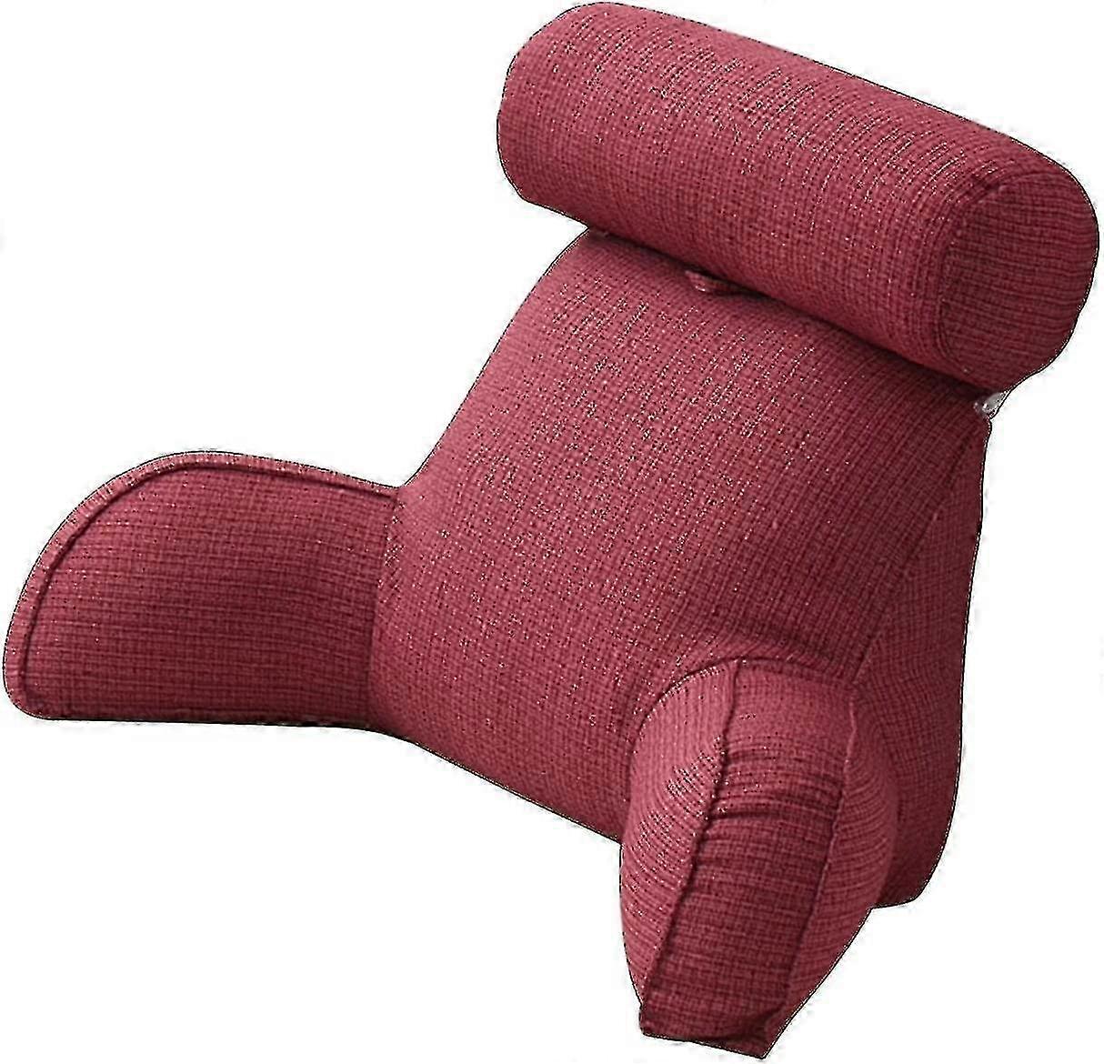 Reading With Armrest Detachable Back Cushion  Red Wine