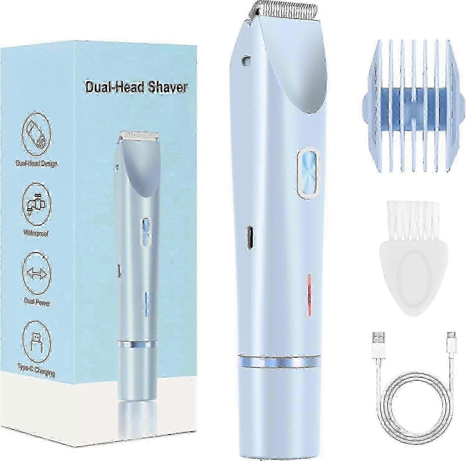 Golarka dwugłowicowa dla kobiet, elektryczna maszynka do golenia bikini, do usuwania włosów na mokro i na sucho