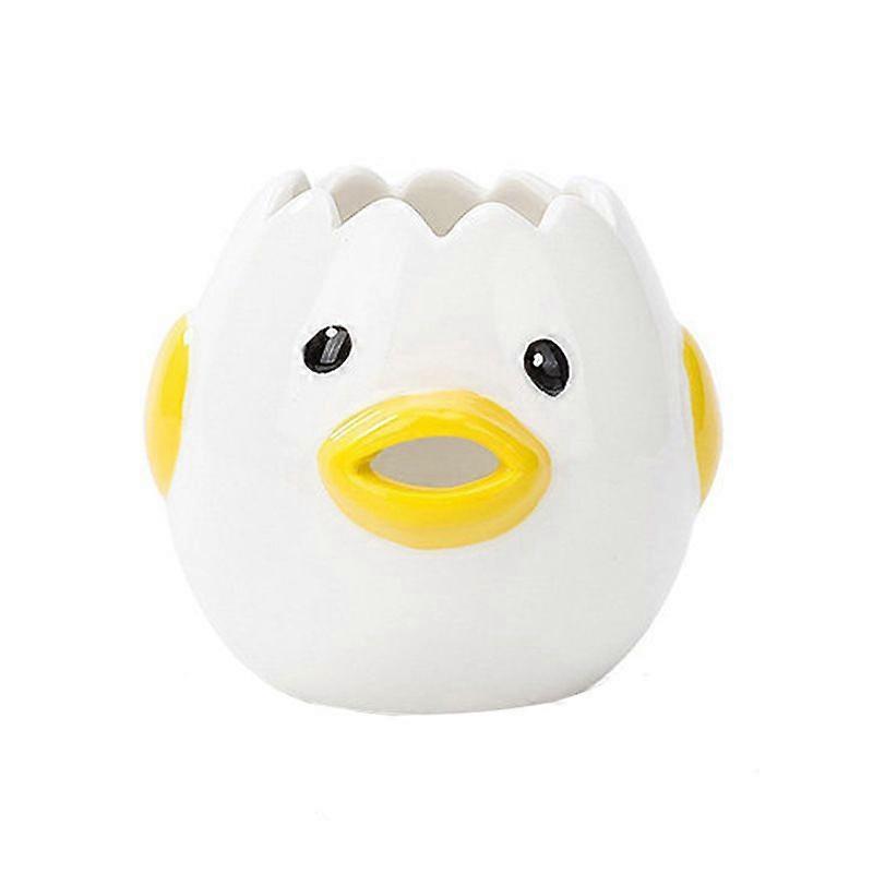 Ceramic egg white separator creative egg separator egg filter splitter multi-functional separation filter with liquid egg (yellow)