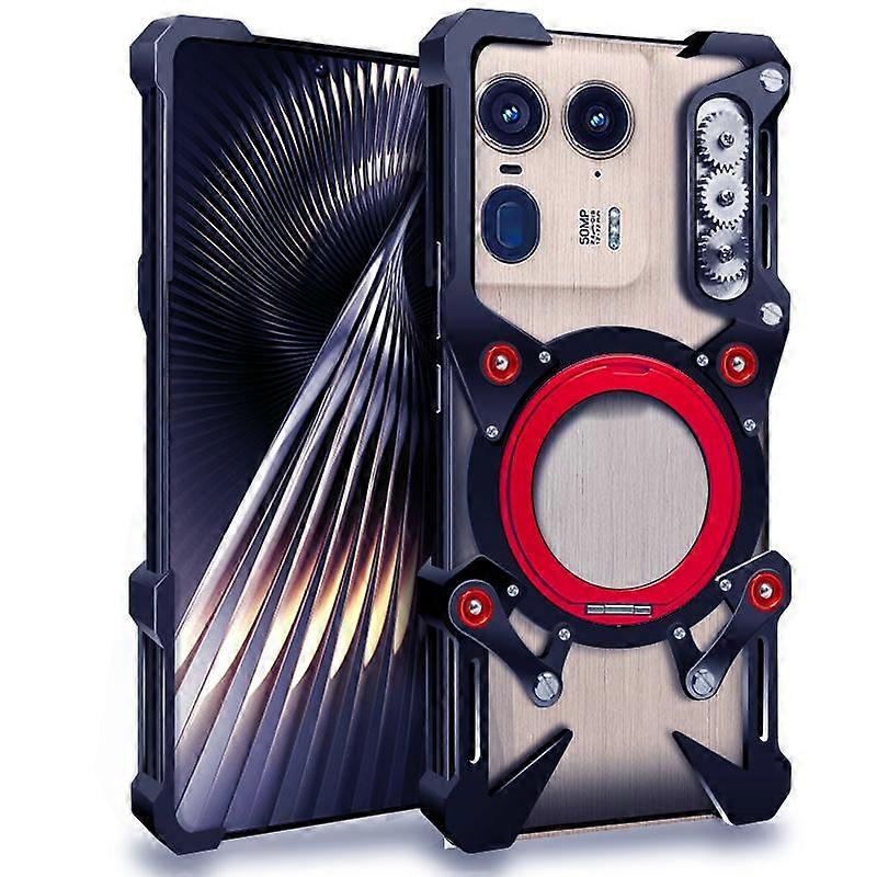 Rotating Bracket Hollow Metal Phone Case with Lanyard