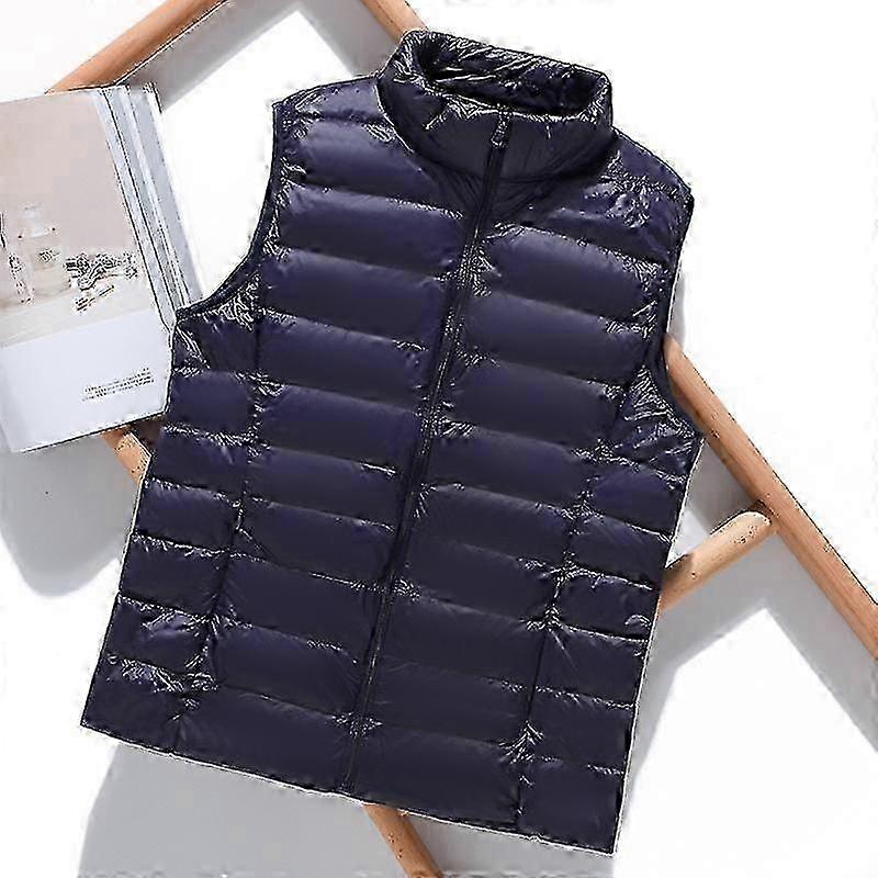 Women's Lightweight Solid Color Down Vest with Standing Collar & 90% White Duck Down - New Arrival Short Jacket（New Arrival）