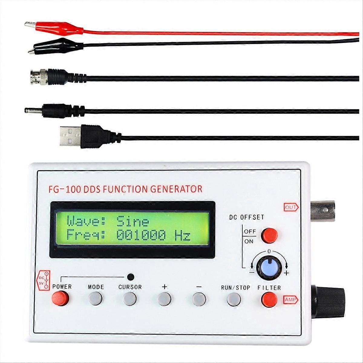 FG-100 DDS Function Signal Generator Frequency Counter with BNC Cable
