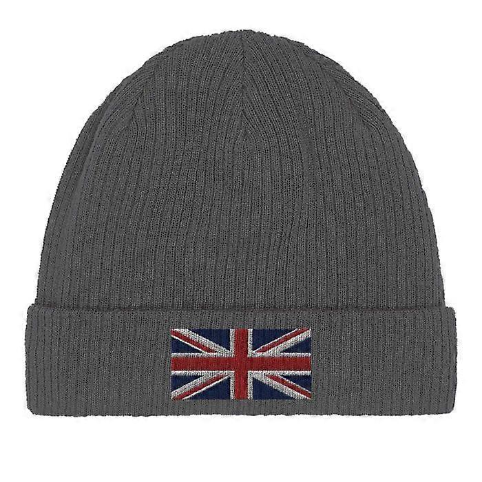 UK Flag Beanie in Grey