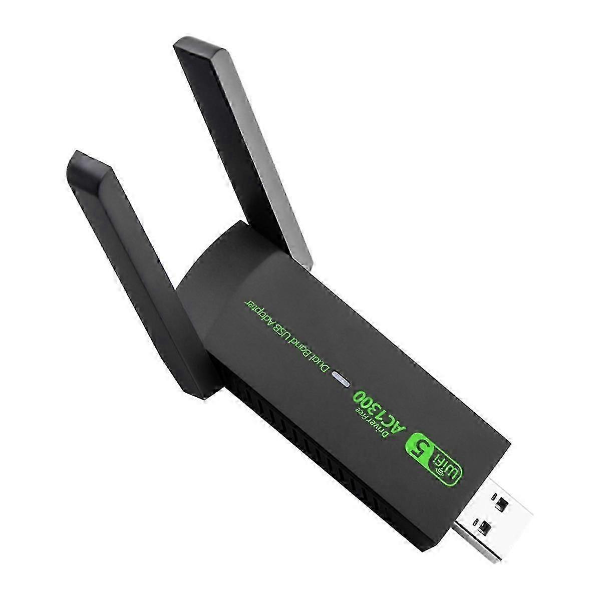 1300Mbps USB WiFi Adapter Dual Band 2.4G 5GHz Wireless Dongle Signal Receiver pentru PC / Laptop Win 7/8/10/11 fără șofer