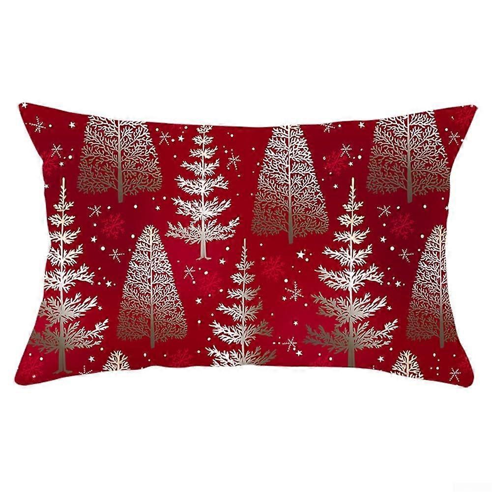 Pillow Case Cover 30x50 Cm Soft Peach Skin Fabric Christmas Tree Snowflake Pattern For Sofa Bed And Home Decor