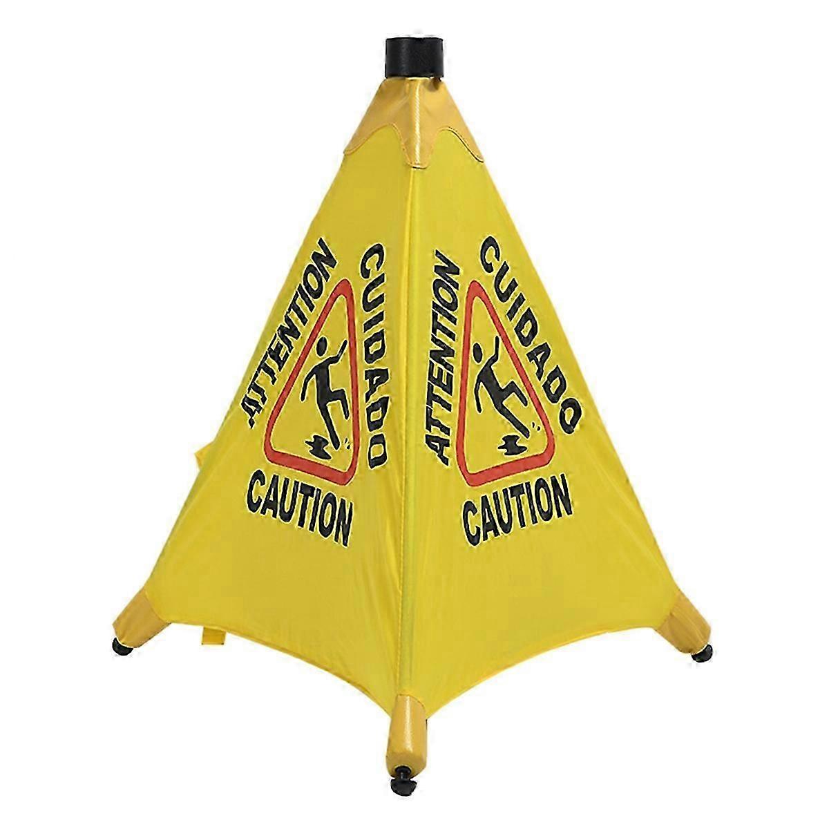 Caution Wet Floor Foldable Bilingual Pop-Up Warning Sign