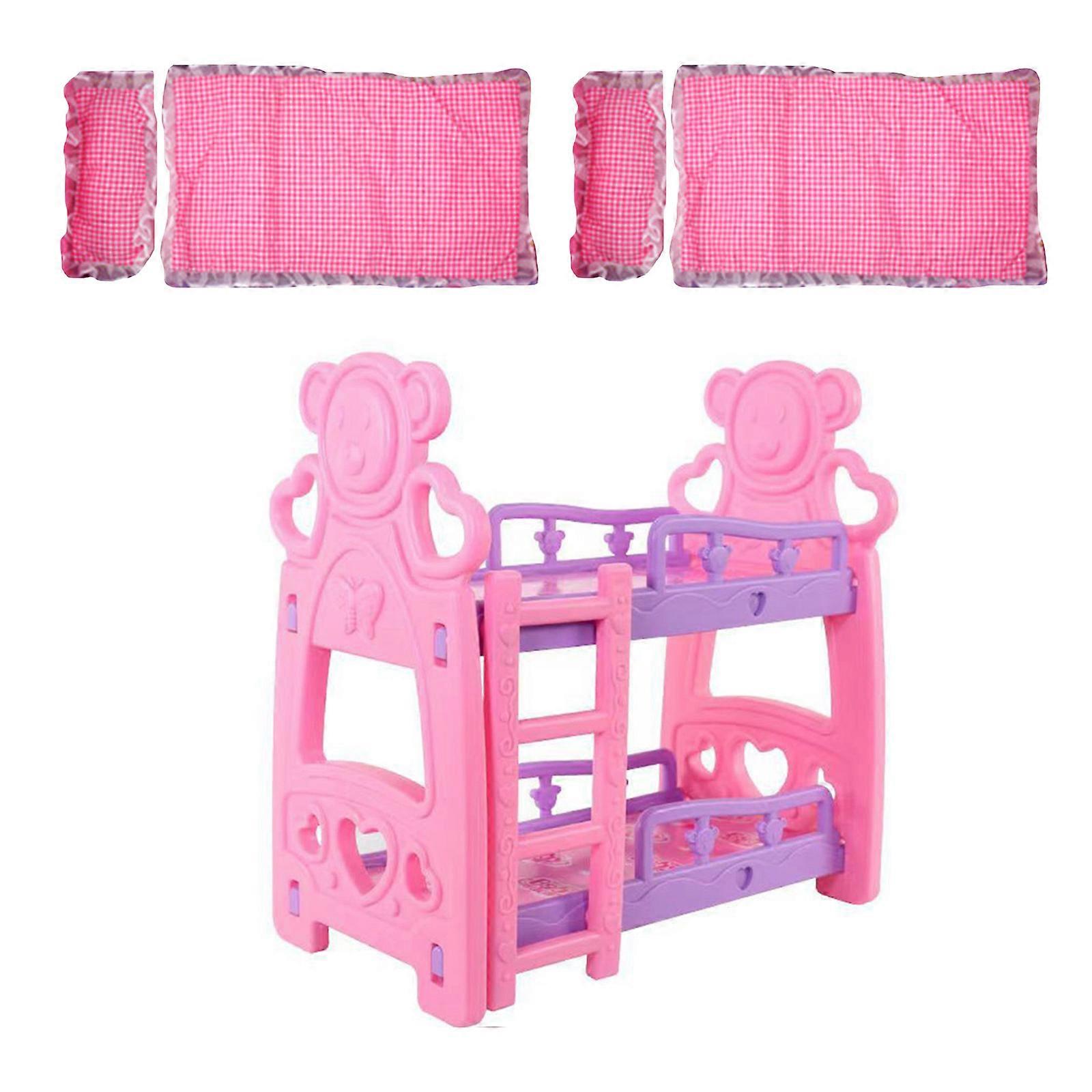 Kids Simulation Sleep Bed Pretend Furniture Miniature Cot Assembly Kits Parent Child Interaction Toy for Roleplay Multicolor