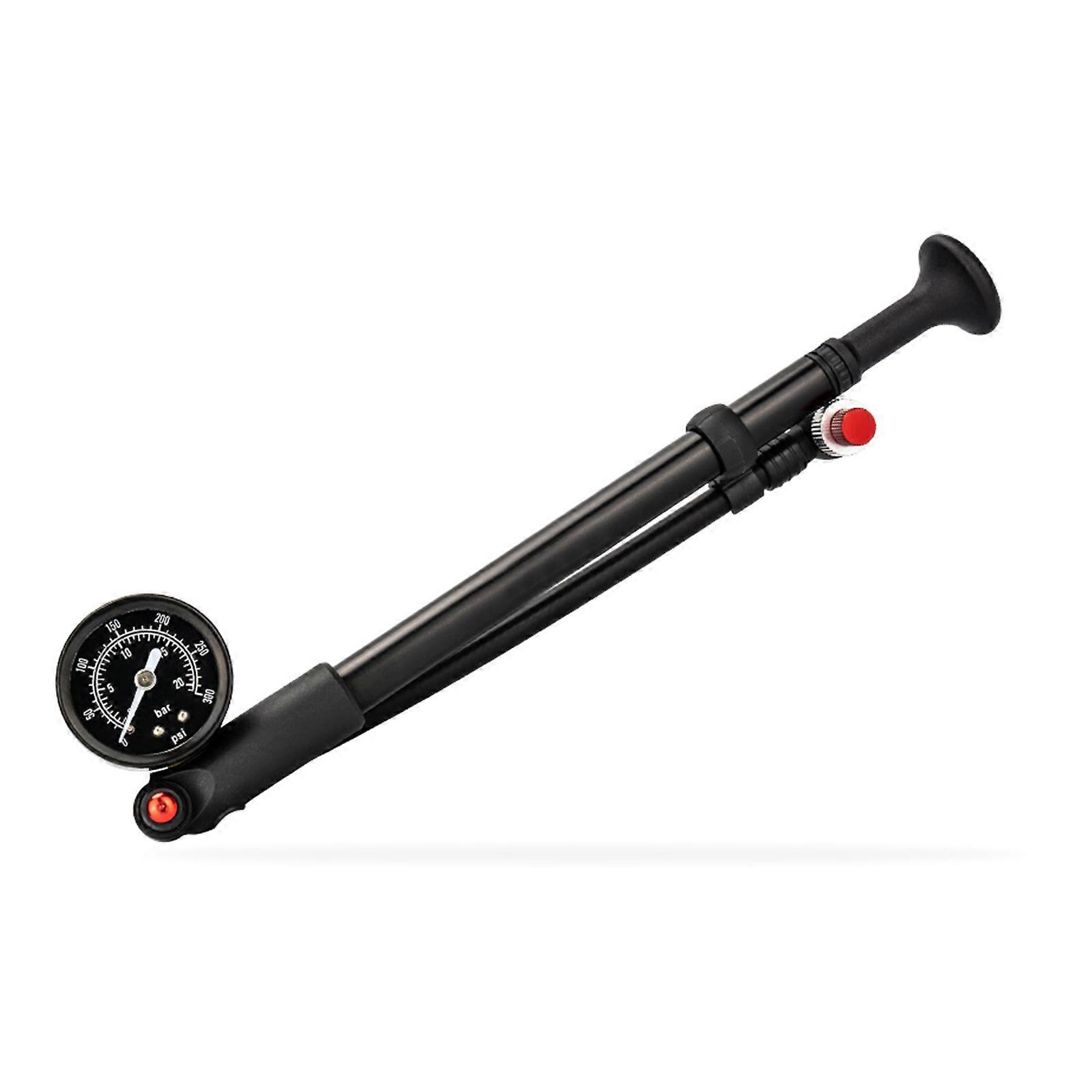 Portable Mountain Bike Shock Pumps 300Psi High Pressure Front Fork Pumps with Gauge and Air Bleed Button Easy to Use Multicolor