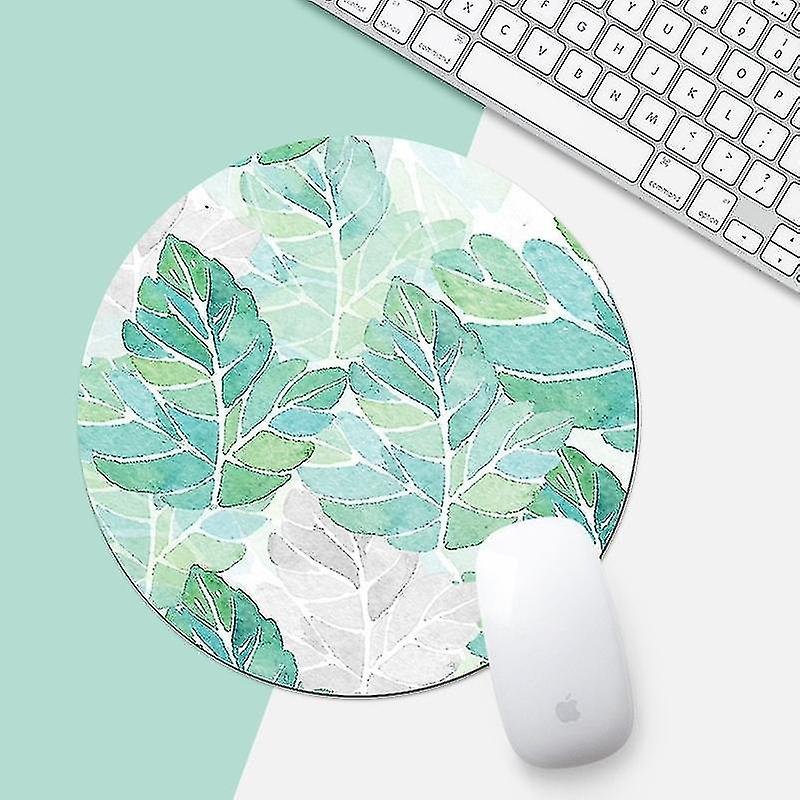 Computer Accessory Sets Green Sunflower Pattern Circular Mouse Pad Diameter: 22cm