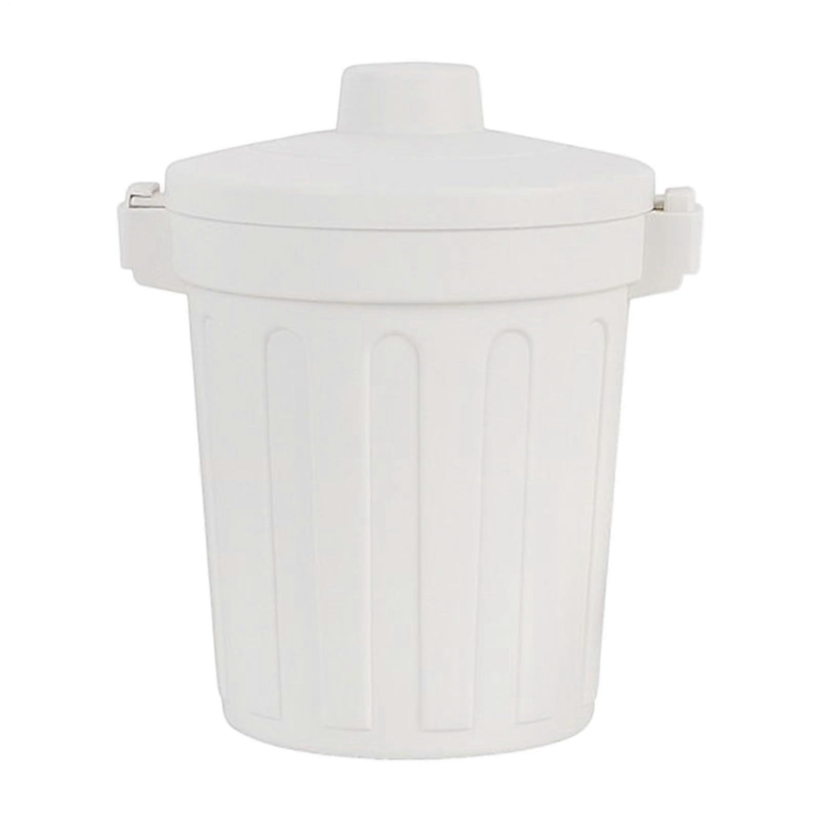 Mini Trash Can for Desk Compact White Desk Trash Can Small Indoor Garbage Bin For Dorm Office Car