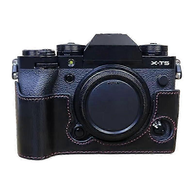 FUJIFILM X-T5 1/4インチスレッドPUレザーカメラハーフケースベース用