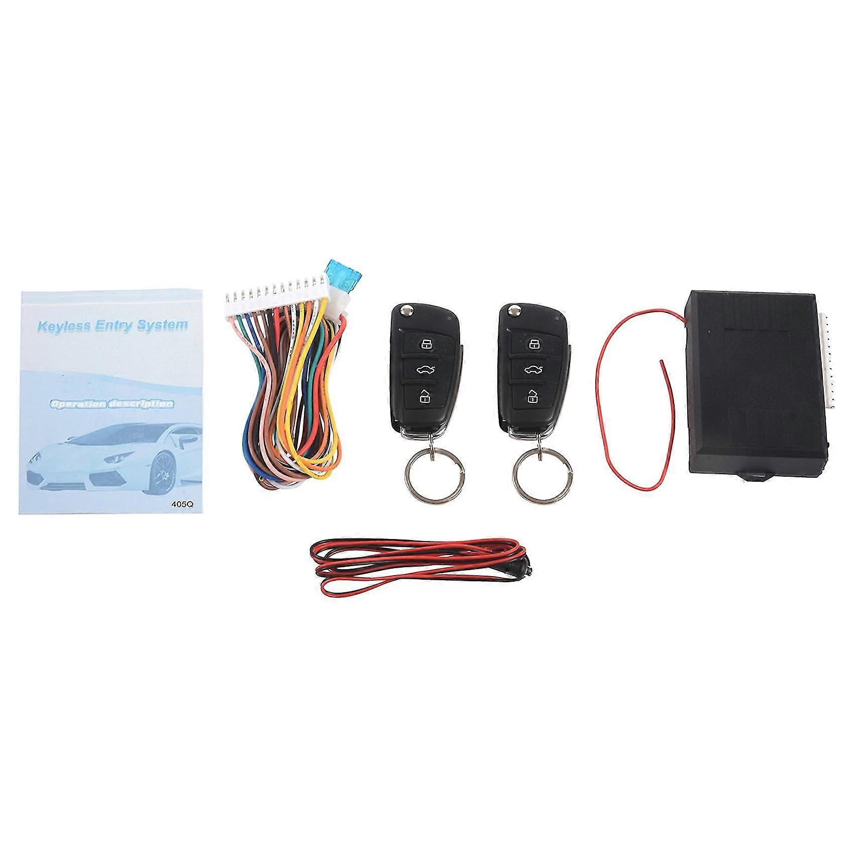 Universal Car Auto Keyless Entry System-knapp Start Stop Led Keychain Central Kit Dörrlås med R