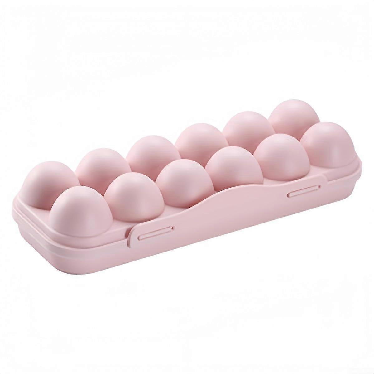 18 Grid Egg Storage Box For Fresh Eggs Portable Plastic Container With Protective Slot Tray Foldable Lightweight Pink