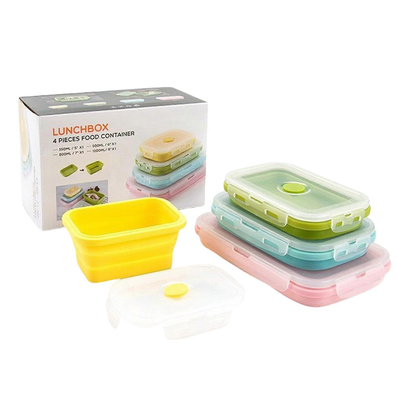 Silicone Storage Containers Leakproof OdorResistant Food Box Reusable Stackable Organizer For Lunch School Hiking