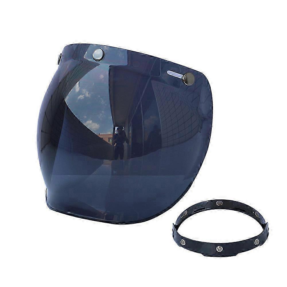 Flip Up Bubble Visor Shield Lens with Bracket for 3 Snap Open Face Motorcycle Helmet Clear Windshield Edition 1107
