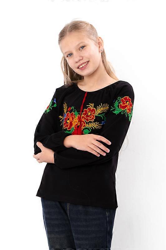 Cămașă brodată cu mânecă lungă pentru fete – 100% bumbac și mac, orice anotimp, HC 6112-015-22