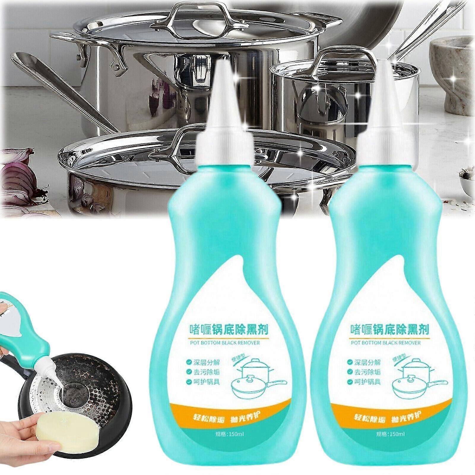 2 قطعة منظف جل سحري للأواني والمقالي ، جل تنظيف قاع الوعاء الأسود ، للمقالي