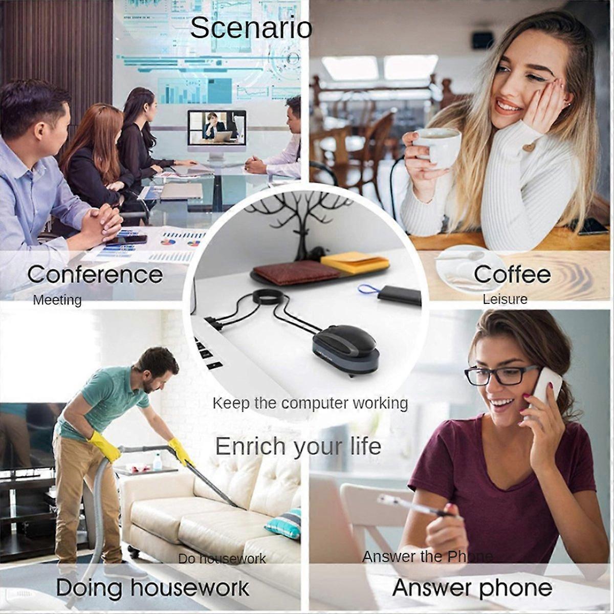 Mouse Mover Undetectable Mouse for Computer Awakening Black