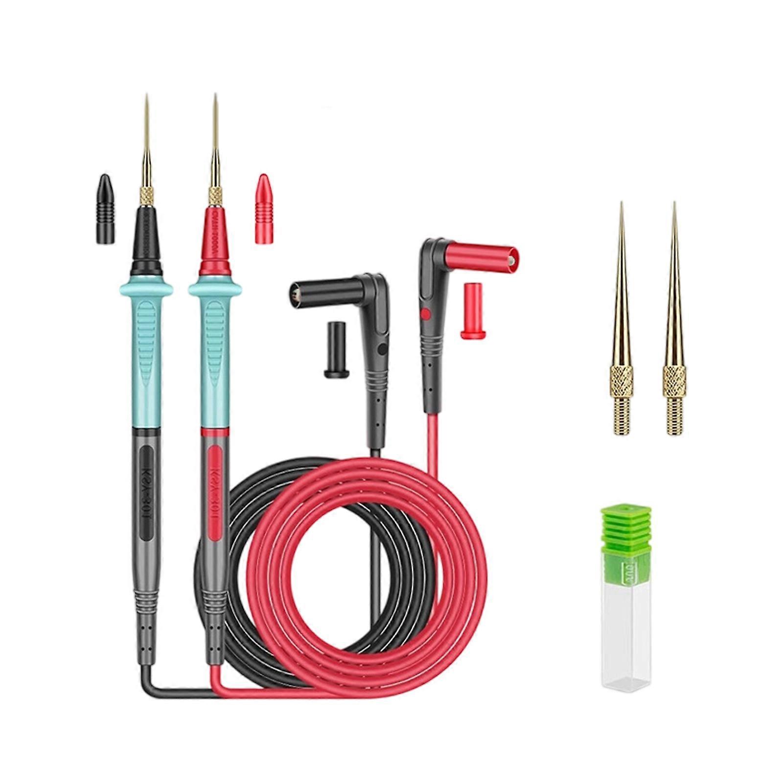 Tall Potential Electrical Testing Probes 151 Thread Gold Conductors Heat Resistant Elastomer Multimeter Clients With Detachable Fine Advice Multicolor