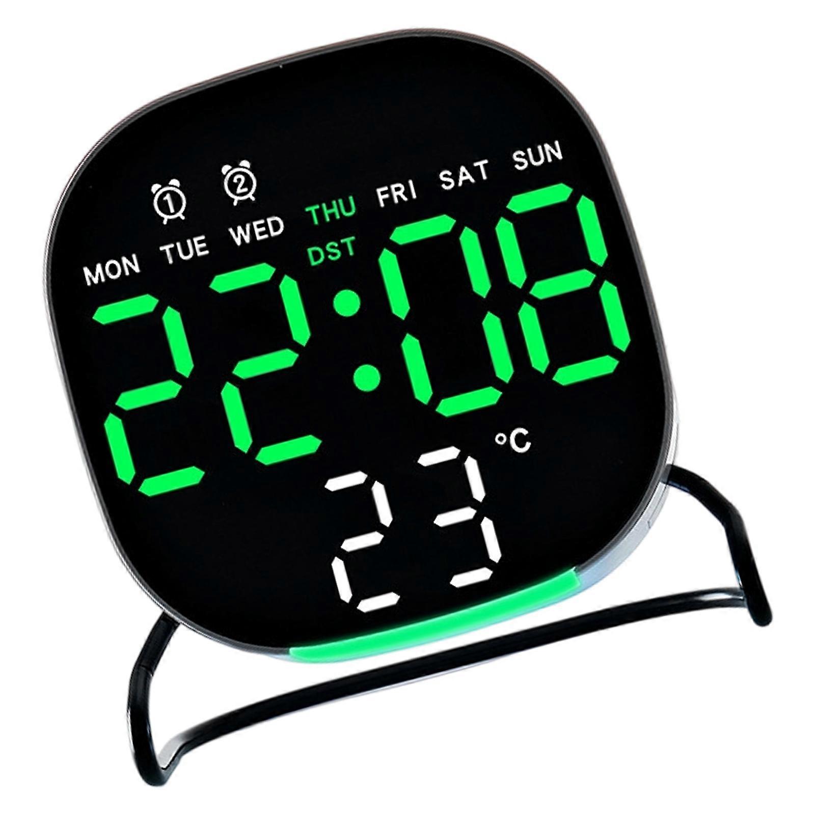 Digital Alarm Clock for Bedroom Desk Clock for Living Room Bedroom with Night Light,Dimmer,Temperature Date Day of Week Multicolor