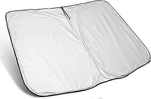 Car Front Windshield Sun Shade Umbrella For Sedan, Hatchback, SUV, UV Block Foldable Silver