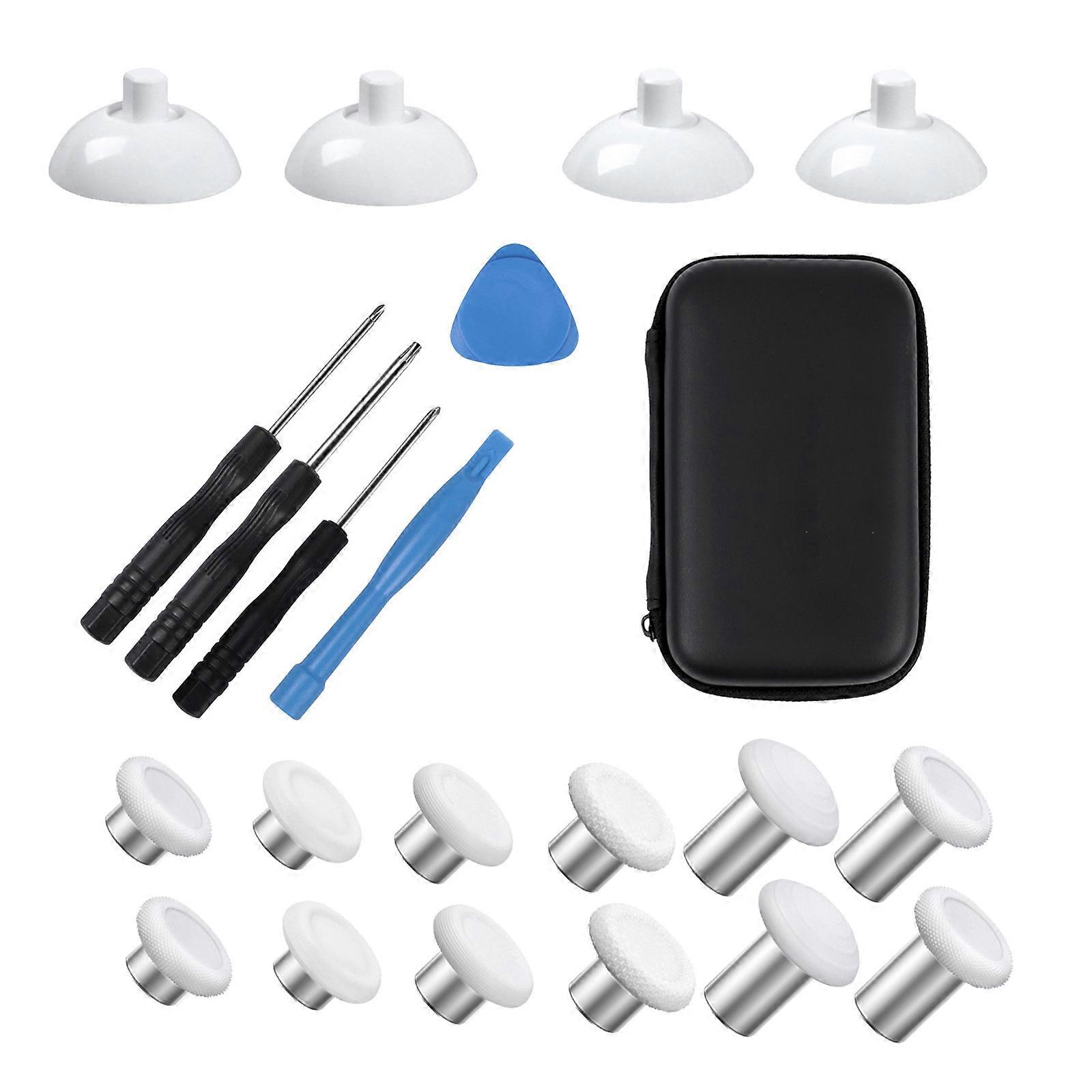 Ersatz Thumb Sticks Joystick Analog Thumbstick Griff für Game Controller Daumengriff mit Hebelwerkzeug Schraubendreher Weiß