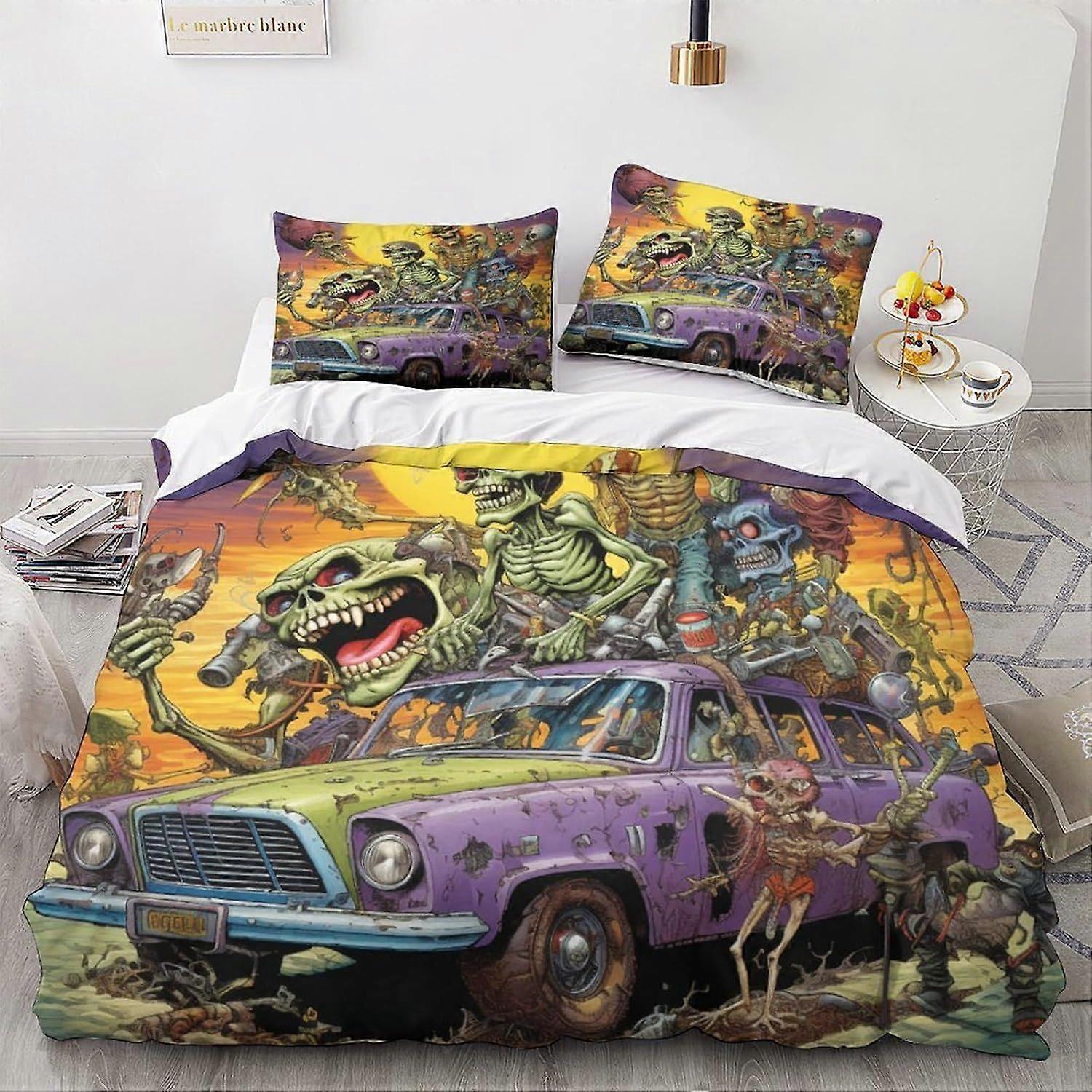 غطاء لحاف الوحش ، مجموعة مفروشات كرتونية للأطفال والمراهقين والبالغين ، غطاء لحاف السيارة القديم ، غطاء لحاف على غرار الشباب ديكور غرفة نوم خفيف الوزن