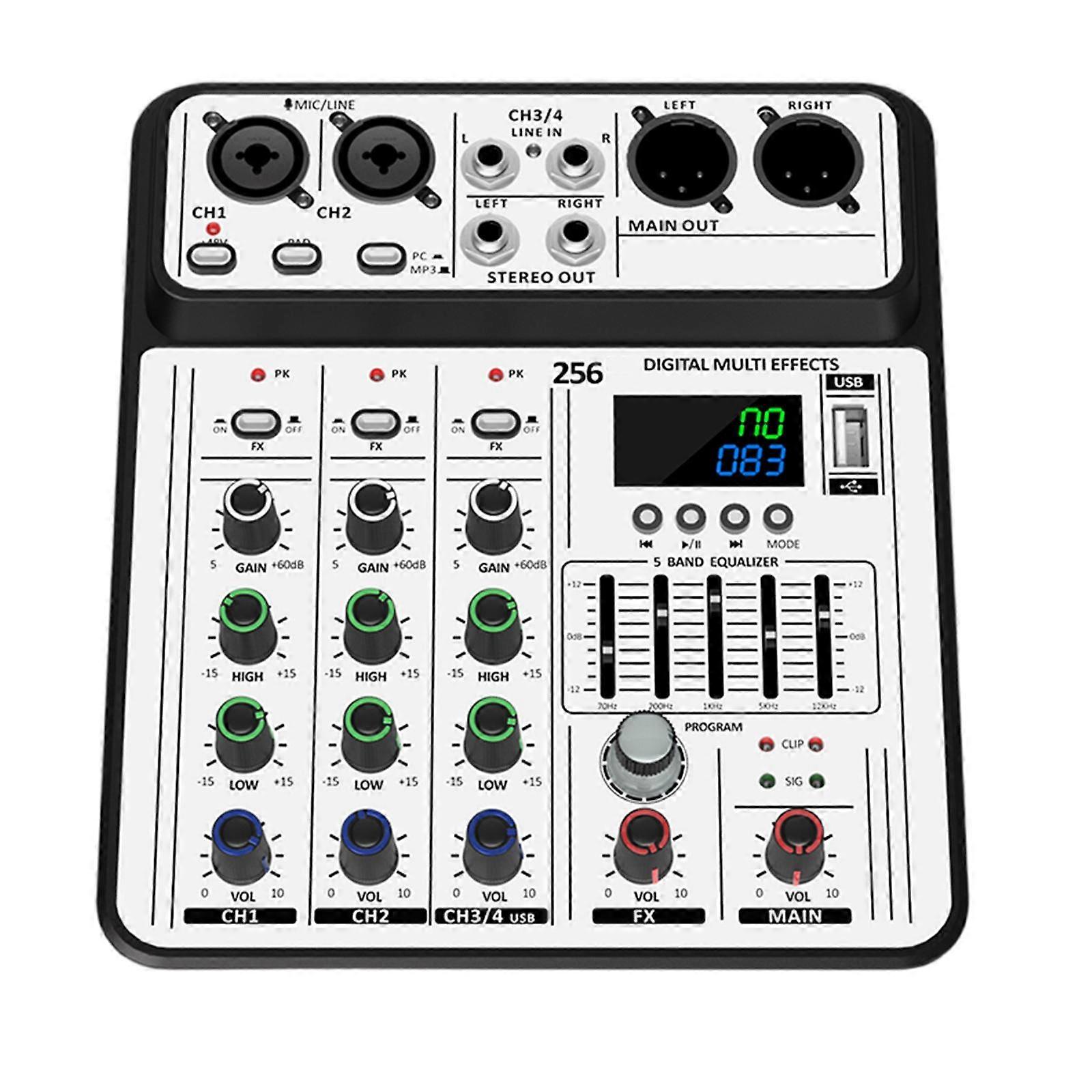 Lightweight 4Channel Sound Audios Mixer With Headphone Output Perfect For Karaoke Live Broadcasts And Mobile Setups Multicolor
