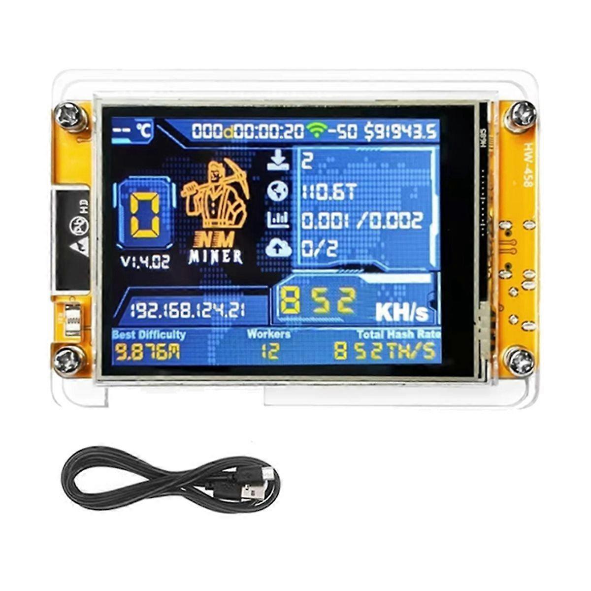 Upgraded 852KH/S Bitcoin Solo Miner NMMiner with 2.8 Inch Smart Display Bitcoin Crypto Solo Lottery