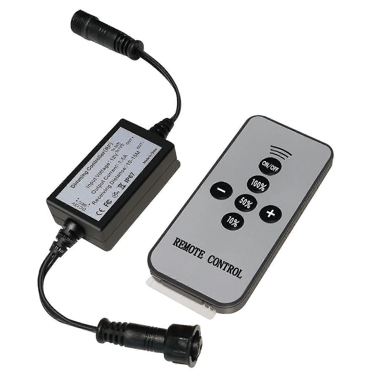 Waterproof LED Dimmer with Black Extension Cable DC Connector