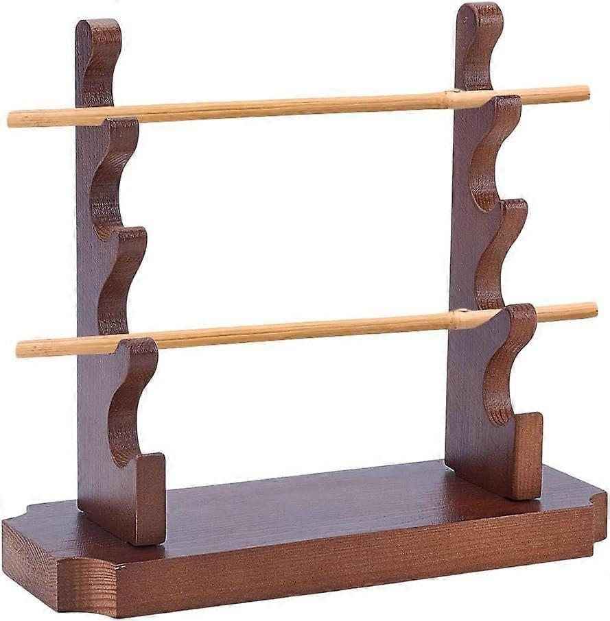 Wooden Wand Display Holder 7.09x2.72x6.38inch Handmade Wand Stand 4-Tier Wand Display for Desktop Display Decoration Collection Camel