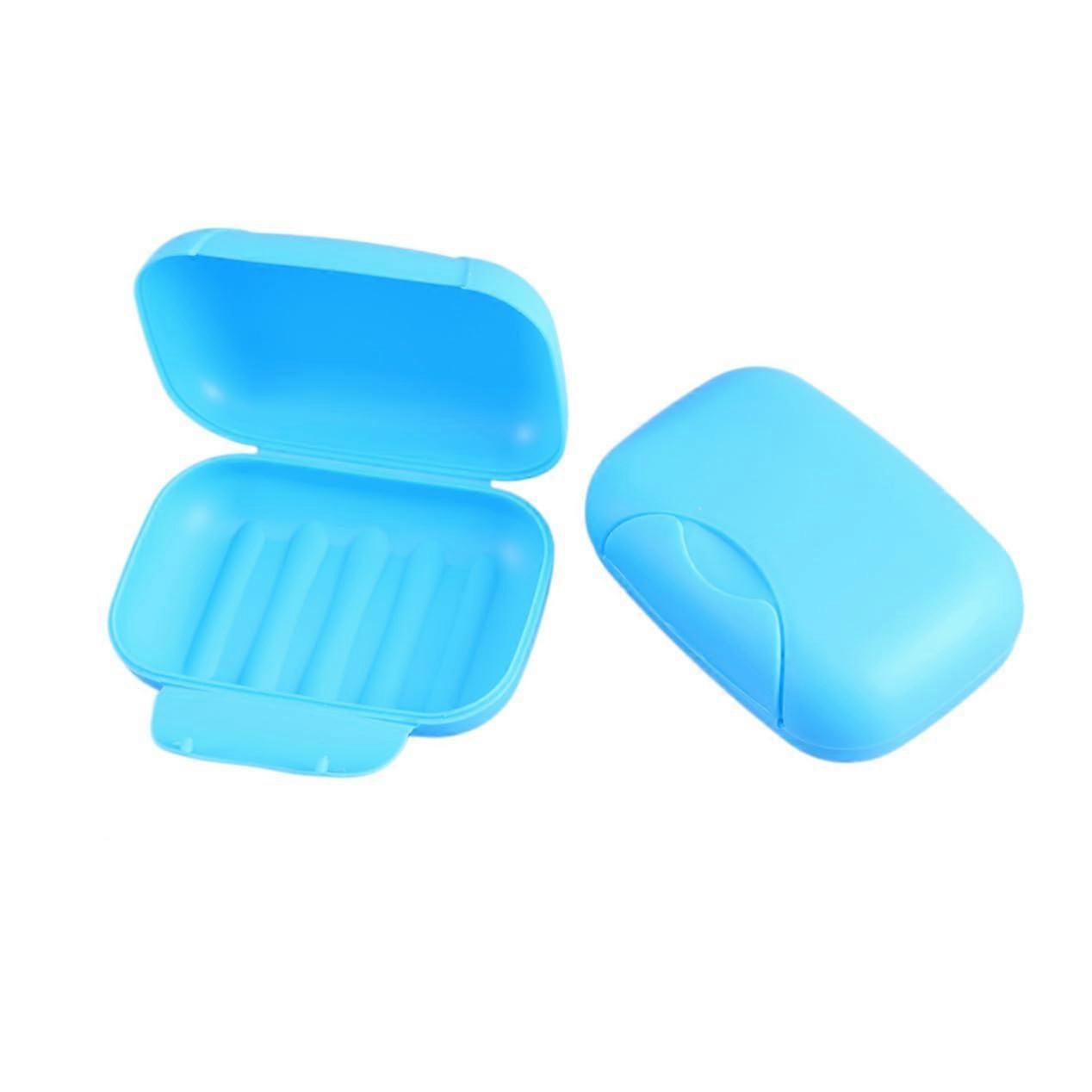 Portable Soap Dish Box with Lock Waterproof Travel Camping Hiking PP Soap Case Blue