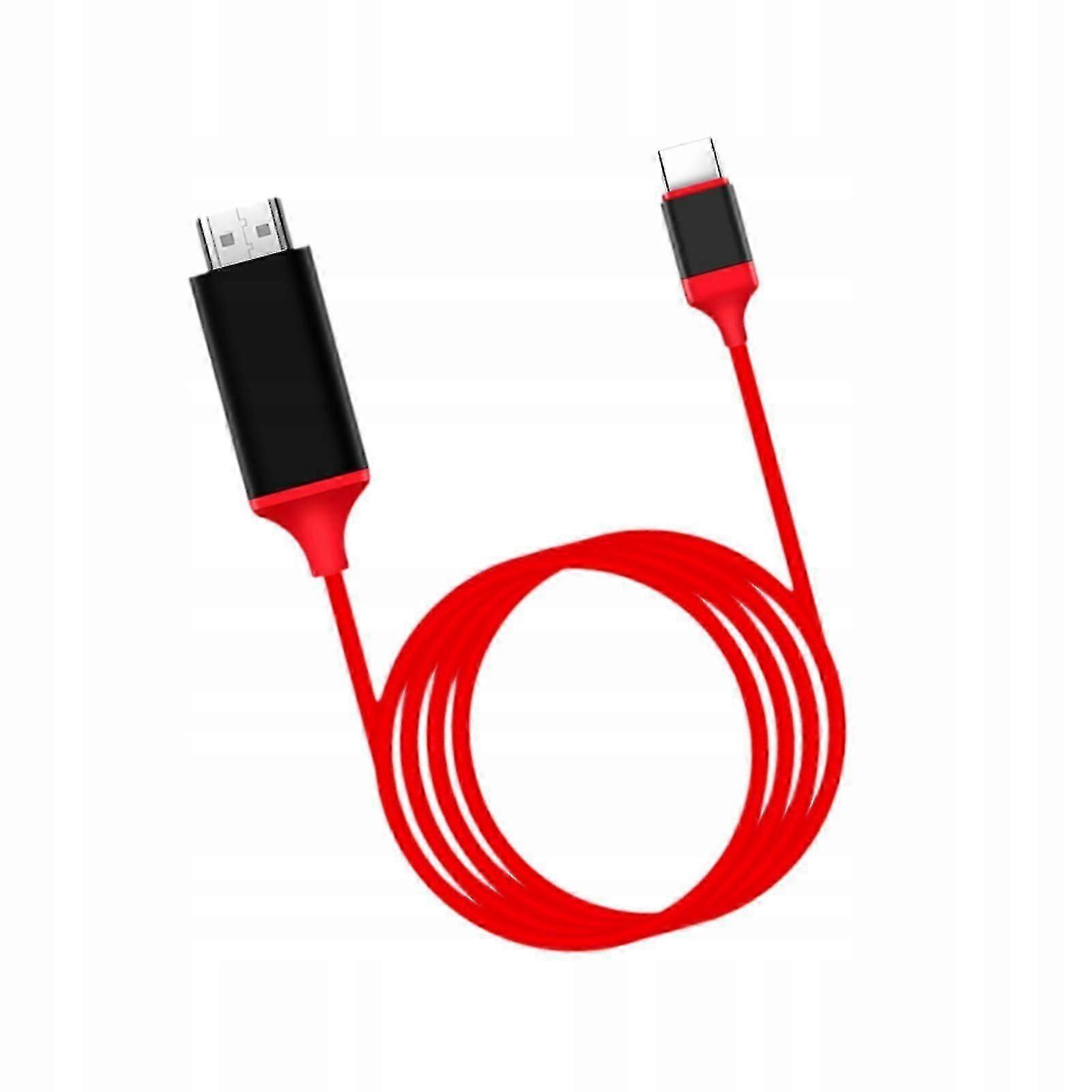 USB Type C to HDMI 200cm Cable Red 4K Supported