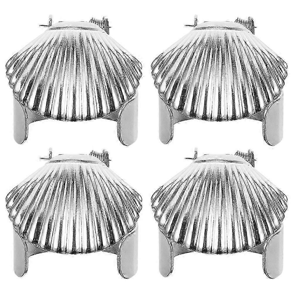 Candle Extinguisher Silver Metal with Decorative Shell Design for Candles