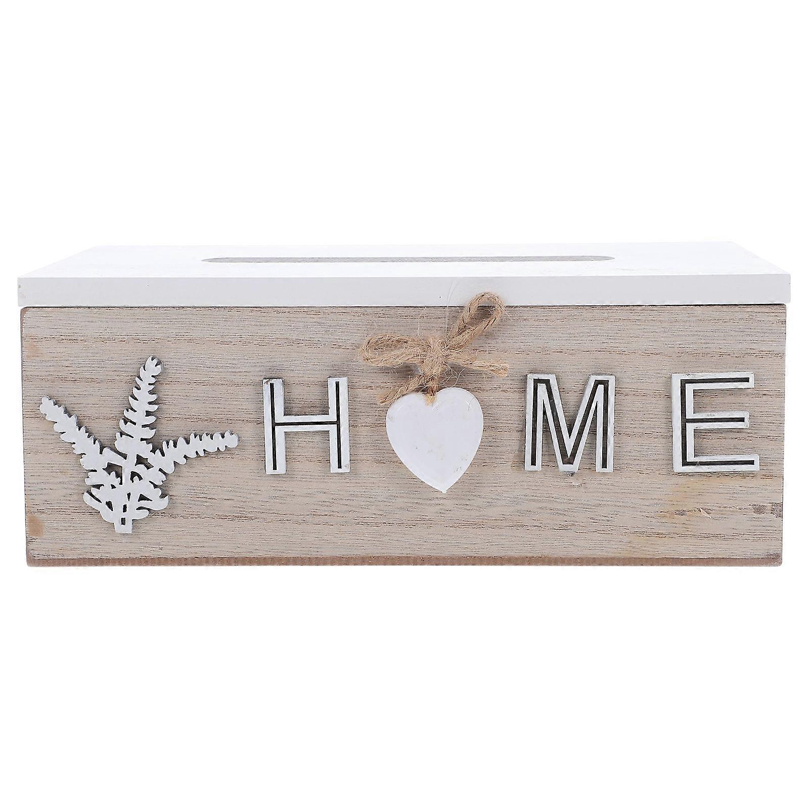 Rustic Tissue Box Holder for Wooden Tissue Box Holder Beige Material