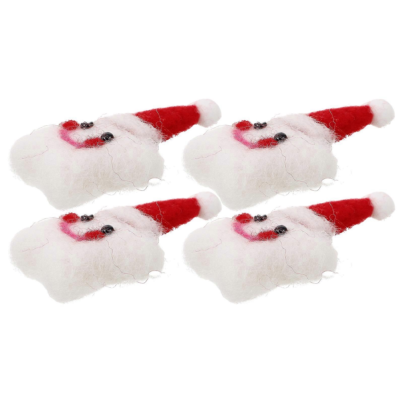 Wool Felt Christmas Decorations for DIY 4Pcs Ornaments for Xmas Tree