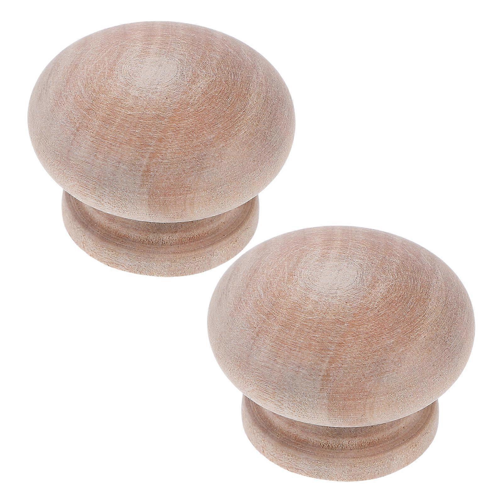 Wooden Mushroom Shape Drawer Handles for 2Pcs Wood Cabinet Pull Knobs