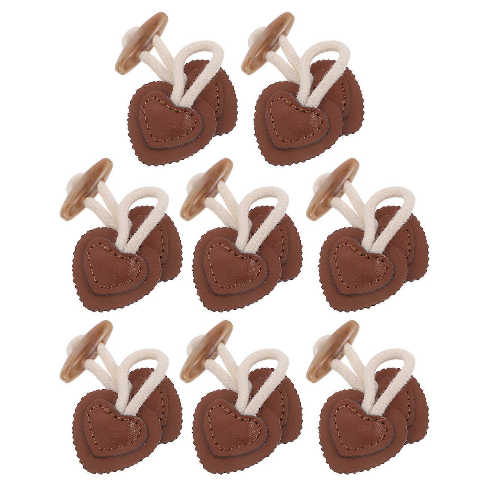 8Pcs Cowhide Horn Toggle Buttons for Coats Decorative Closure
