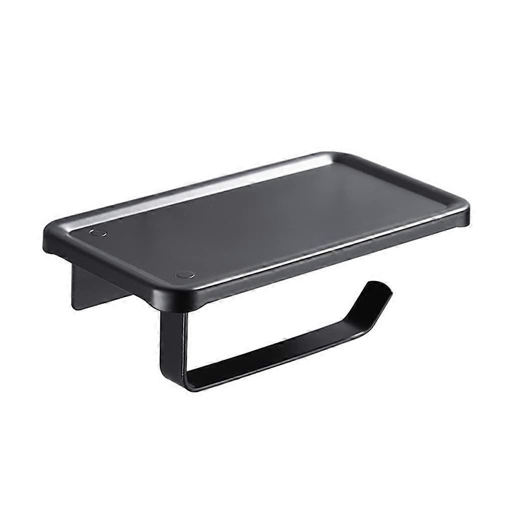 Wall Mounted Toilet Paper Holder with Enlarged Rustproof Bathroom Shelf for Phone and Toiletries
