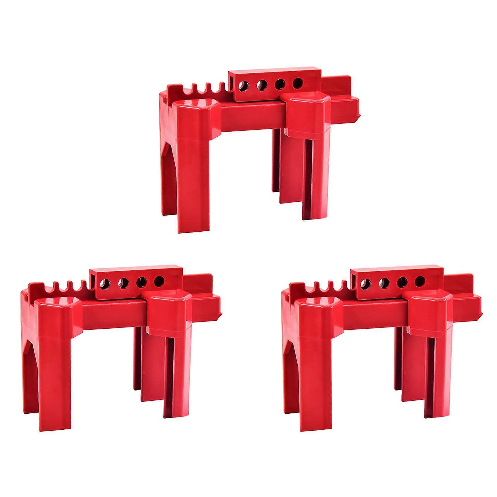 3X Ball Valve Locking, Adjustable Ball Valve Locking Device, Small, for 1/2Inch-2-1/2Inch Outer Pipe Diameter, Red