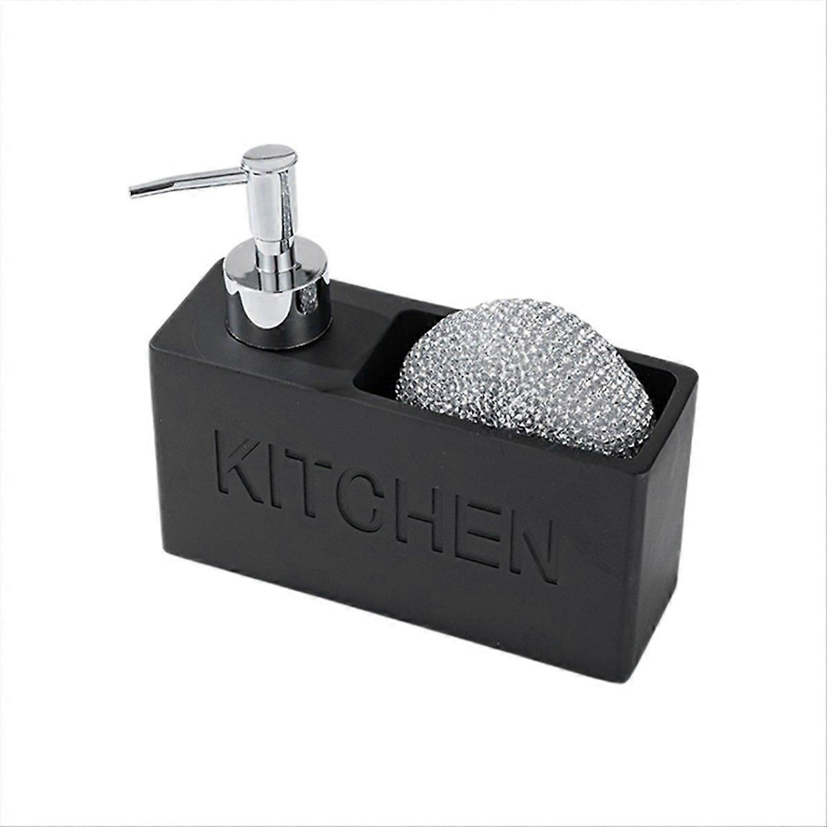 Kitchen Dish Soap Dispenser Storage Box Set with Clean Sponge Holder