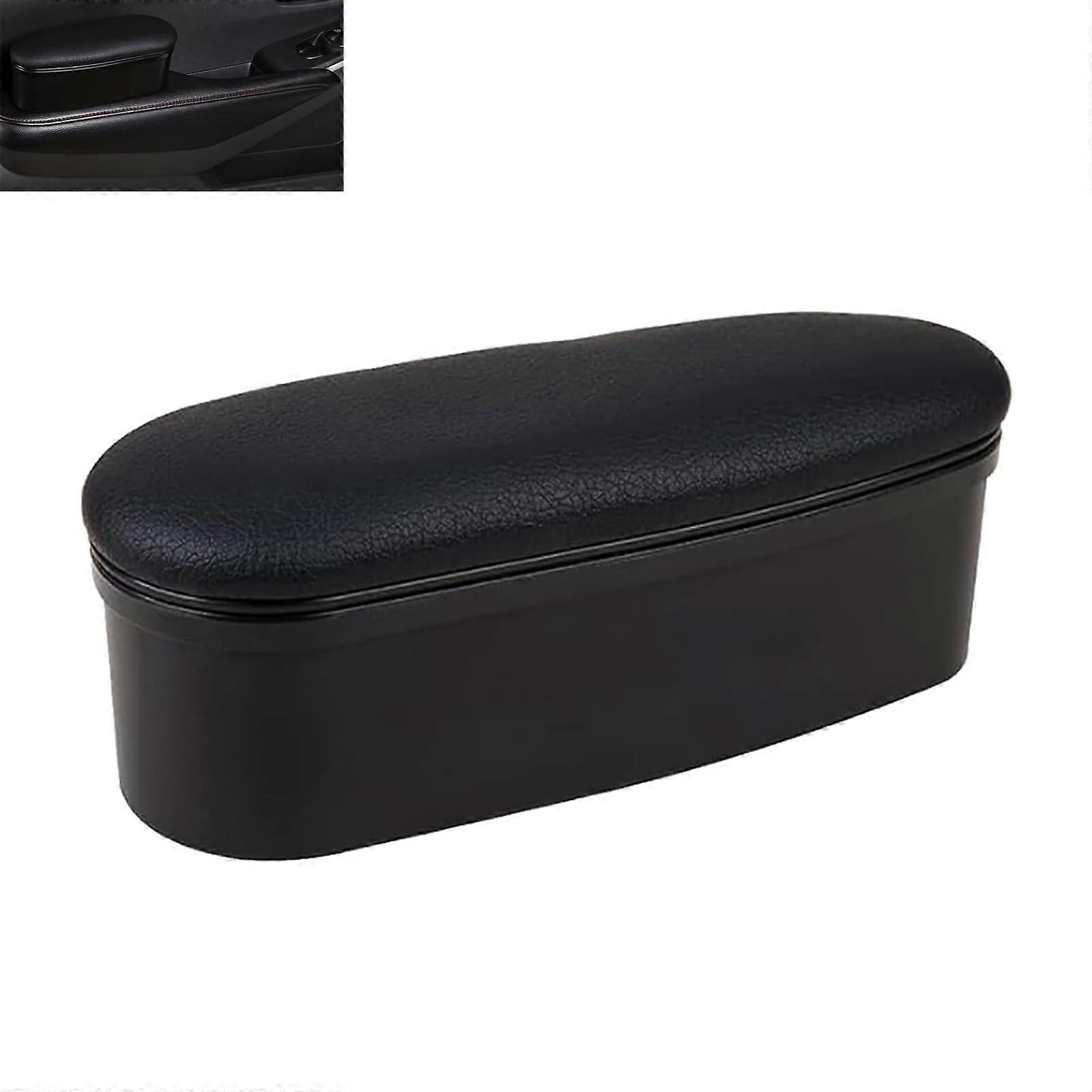 Height Adjustable Car Armrest with Ergonomic Elbow Support and Hidden Storage  Black