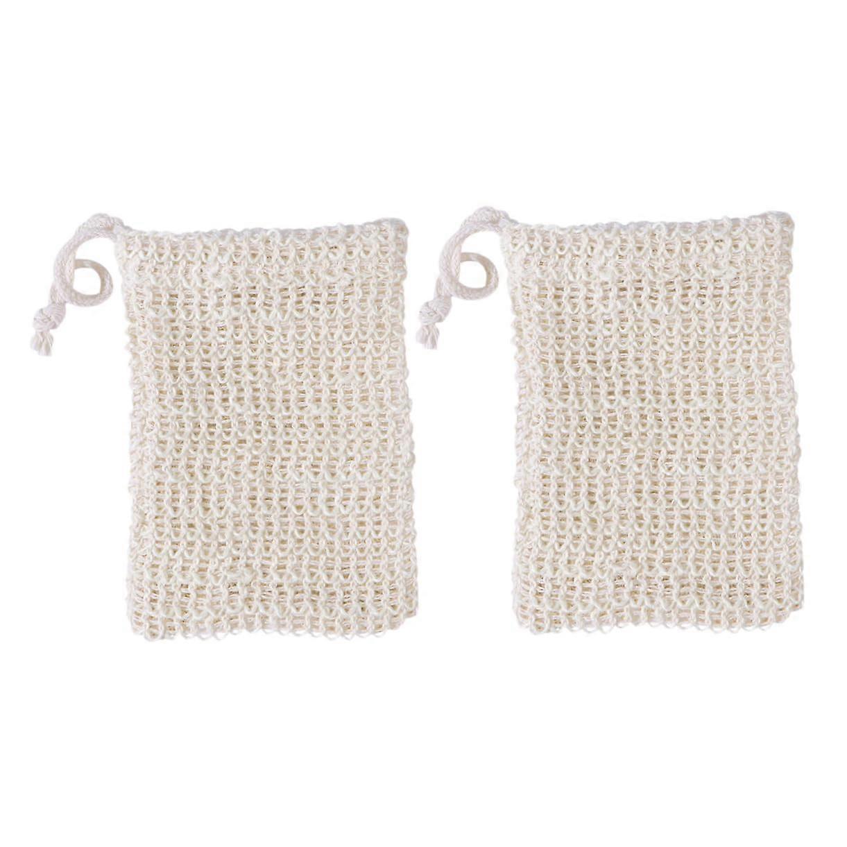 2 Pcs Soap Saver Bag with Foaming Mesh for Rich Lather, Exfoliating Drawstring Bath Pouch Medium